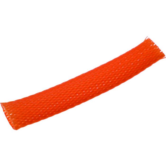 TRUSCO カラー編組チューブ 自然折径22mm 長さ10m 1巻 橙(Tcode:2076349)