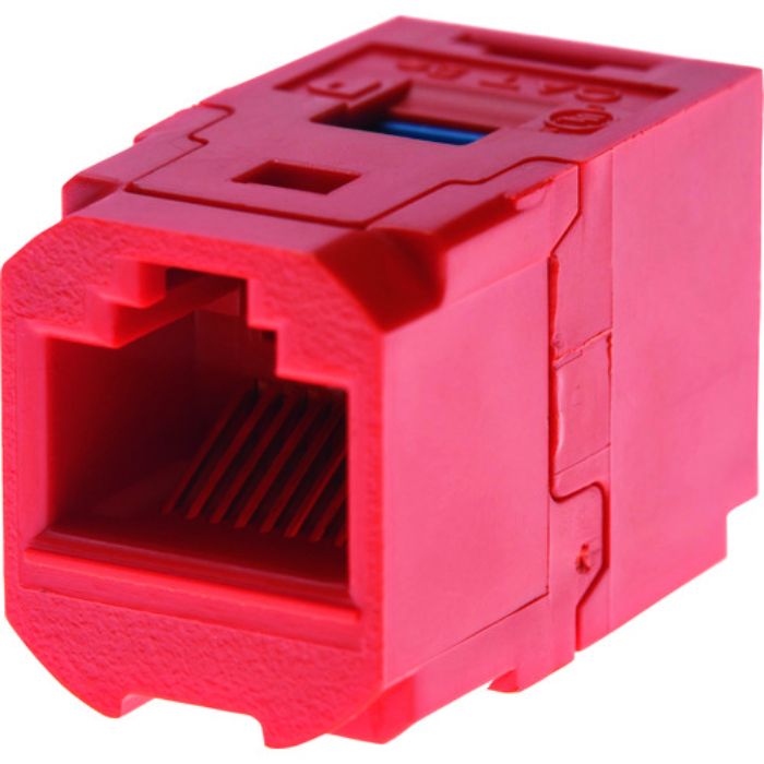 PANDUIT カテゴリ6 JJアダプタ(RJ45中継用ジャック) 赤(Tcode:1949116)