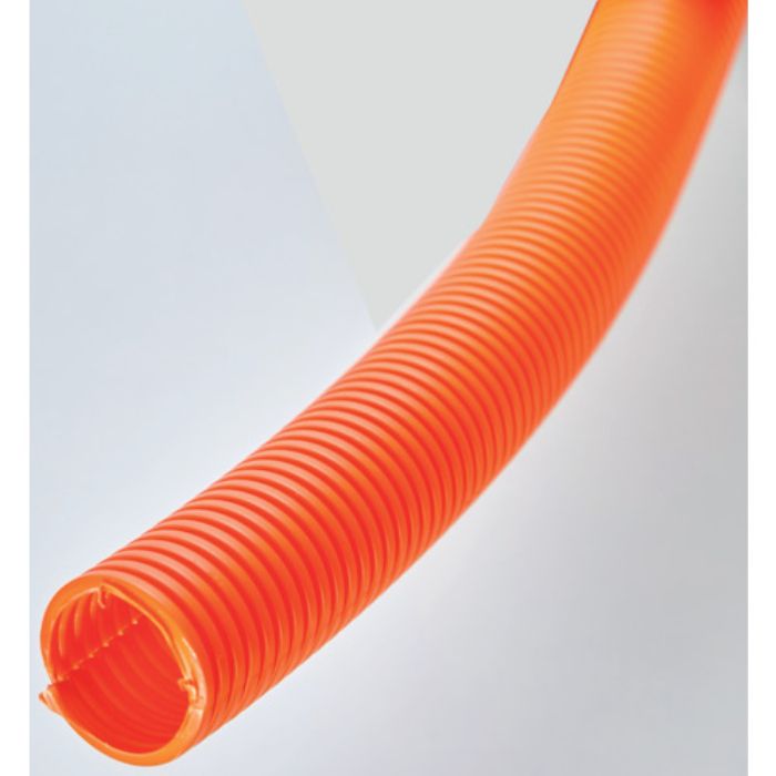 TRUSCO コルゲートチューブ オレンジ スリット入り 内径19 長さ10m 1巻(Tcode:2076376)