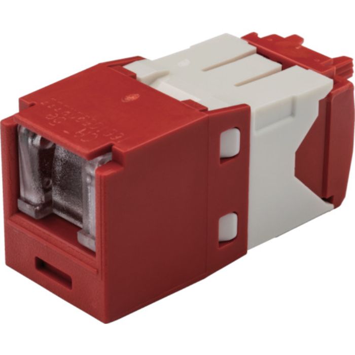 PANDUIT カテゴリ5E シャッター付モジュラージャック 赤(Tcode:8367310)
