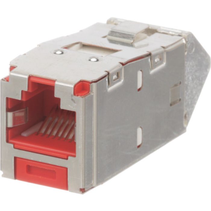 PANDUIT カテゴリ6A 上下45度アングル シールド付きモジュラージャック 赤 CJSUD6X88TGRDY