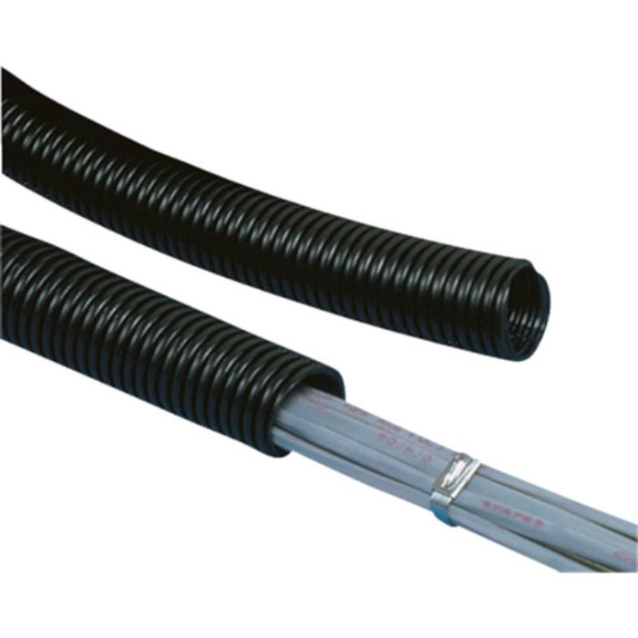 PANDUIT コルゲートチューブ 耐熱性ナイロン6 スリットなし 黒(Tcode:8146640)