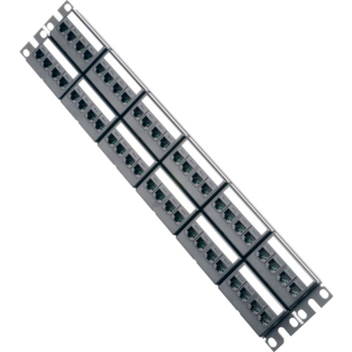 PANDUIT カテゴリ6Aモジュラーパッチパネルキット 4ポートフェースプレートタイプ 48ポート 2U CPPKL6ATG48WBL(Tcode:8291256)