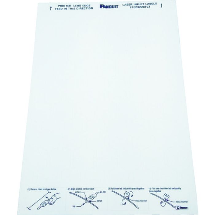 PANDUIT レーザープリンタ用光ファイバー用旗型ラベル ポリオレフィン 白 印字部縦10.0mmx横26.0mm 500枚入り F102X220FJJ(Tcode:7310773)