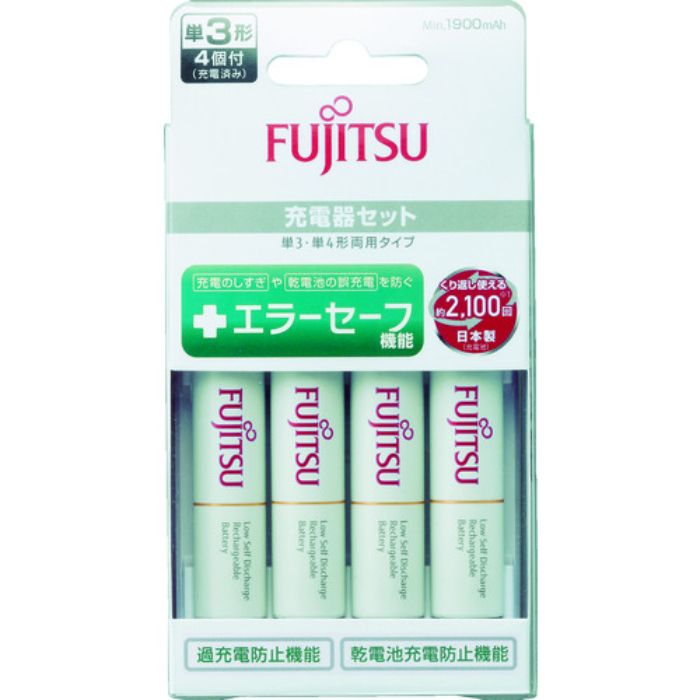 FDK ニッケル水素充電池 スタンダード充電器セット(付属電池単3×4本、充電時間約6時間)