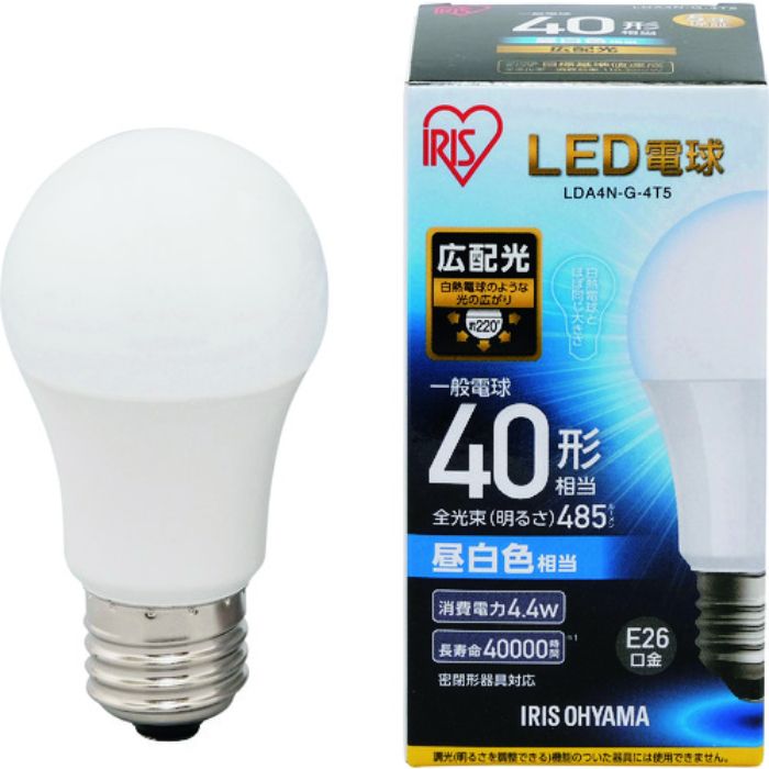 IRIS 567945 LED電球 E26広配光タイプ 40形相当 昼白色 485lm(Tcode:1256743)