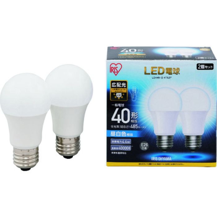 IRIS 567951 LED電球 E26 広配光 40形相当 昼白色 2個セット(Tcode:1256744)