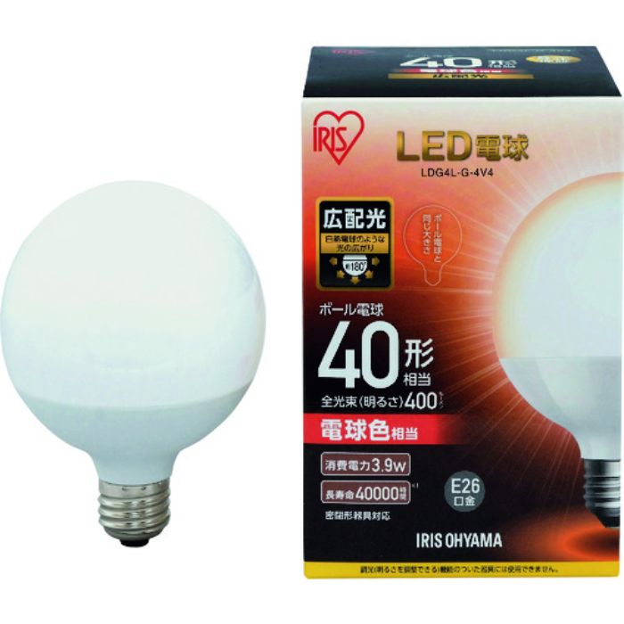 IRIS LED電球 ボール電球タイプ 40形相当 電球色 400lm(Tcode:1256787)