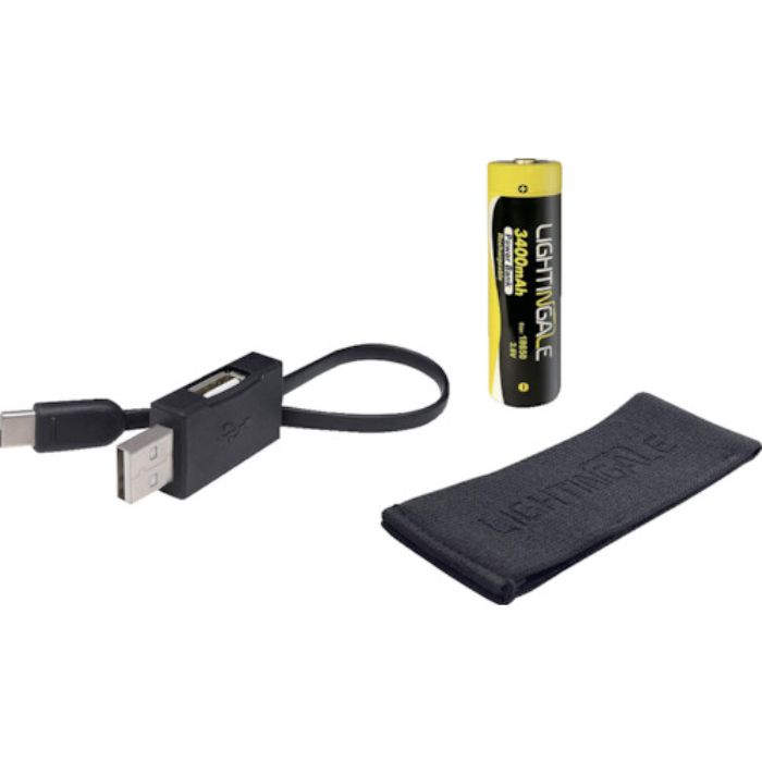 ライティンゲイル スマホにも給電できるリチウムイオン充電池3400mA/USB-TYPE-C/18650タイプ(Tcode:3127074)