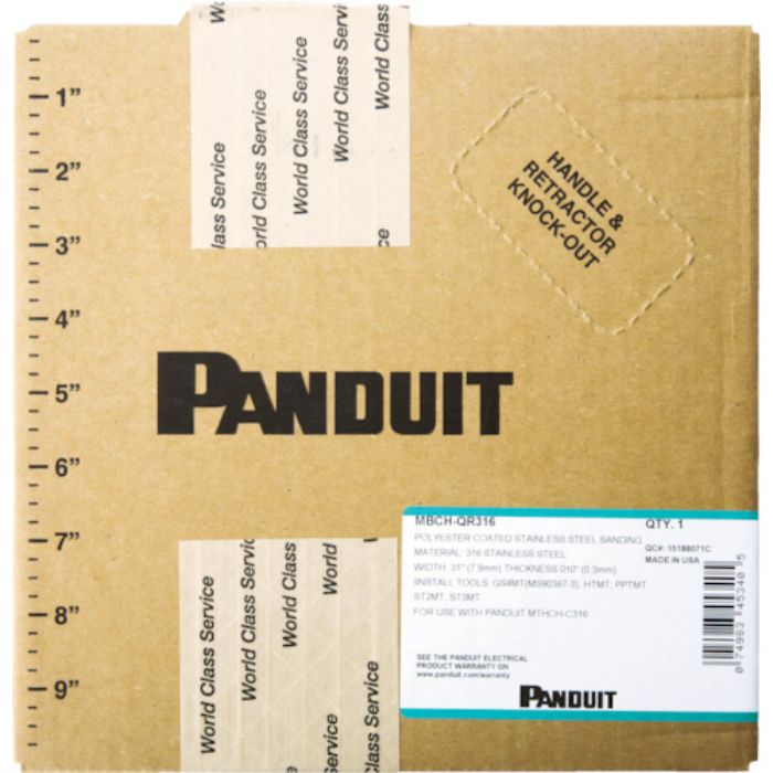 PANDUIT MLTタイプ フルコーティング長尺ステンレススチールバンド SUS316 幅15.9mm 長さ25.1m MBCSH-QR316(Tcode:4961871)