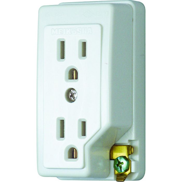 明工 接地ダブルコンセントET付(白)(Tcode:3557952)