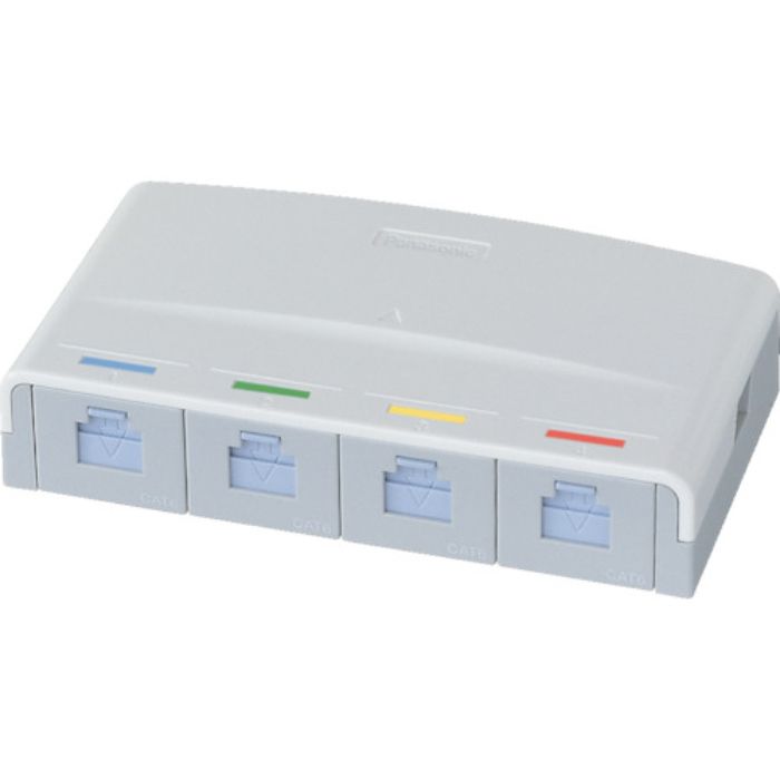 Panasonic ぐっとすシリーズ情報モジュラジャック CAT6 露出4コ口(Tcode:7999666)