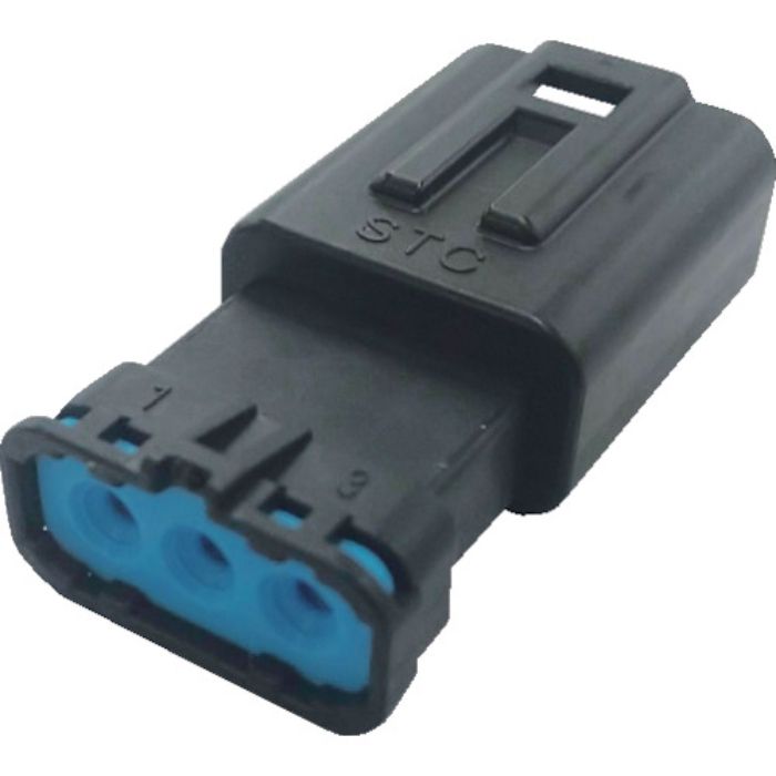 TRUSCO 防水コネクタ ソケットハウジング 3芯 中継用(10個入) 被覆外径φ2.2〜2.8 黒(Tcode:2566032)