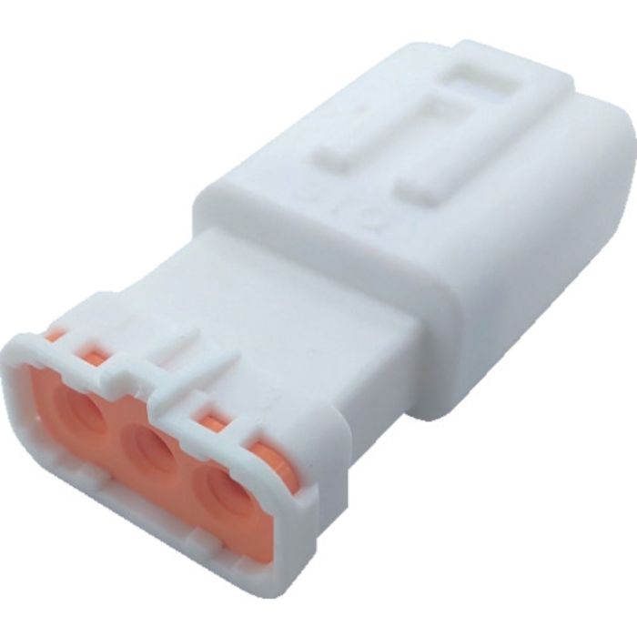 TRUSCO 防水コネクタ ソケットハウジング 3芯 中継用(10個入) 被覆外径φ2.7〜3.2 白(Tcode:2566030)