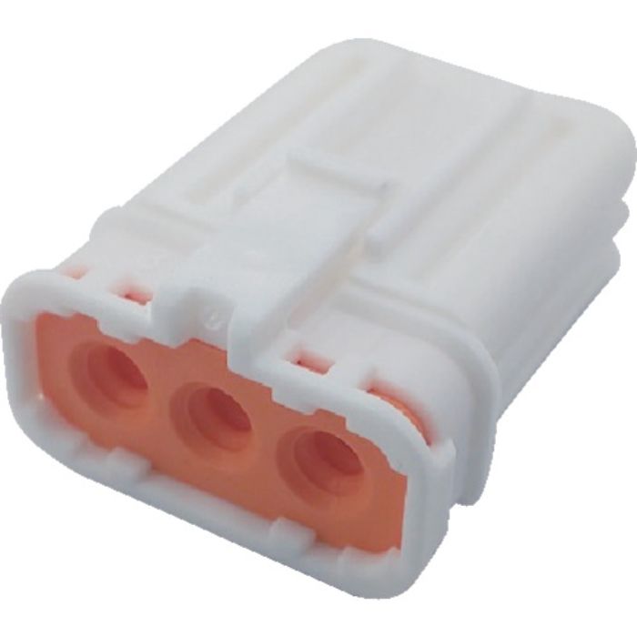 TRUSCO 防水コネクタ ソケットハウジング 3芯 中継・基板用(10個入) 被覆外径φ2.7〜3.2 白(Tcode:2564518)