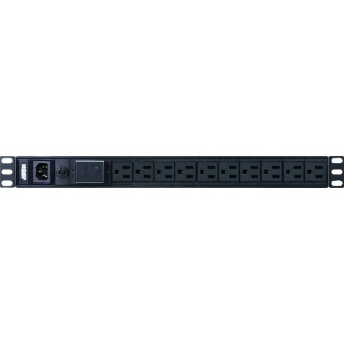 ATEN 電源タップ 10ポート ベーシックPDU 15A(最大)NEMA 5-15R×10口 サージ保護機能搭載(Tcode:2015283)