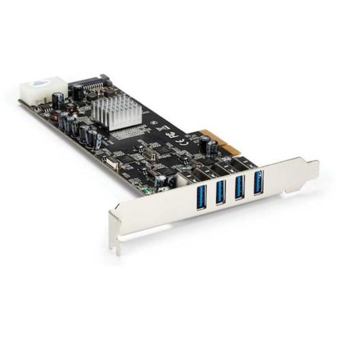 スターテック USB増設カード/PCIe 2.0 - 4x USB-A/5Gbps/SATA・LP4電源(Tcode:4975444)