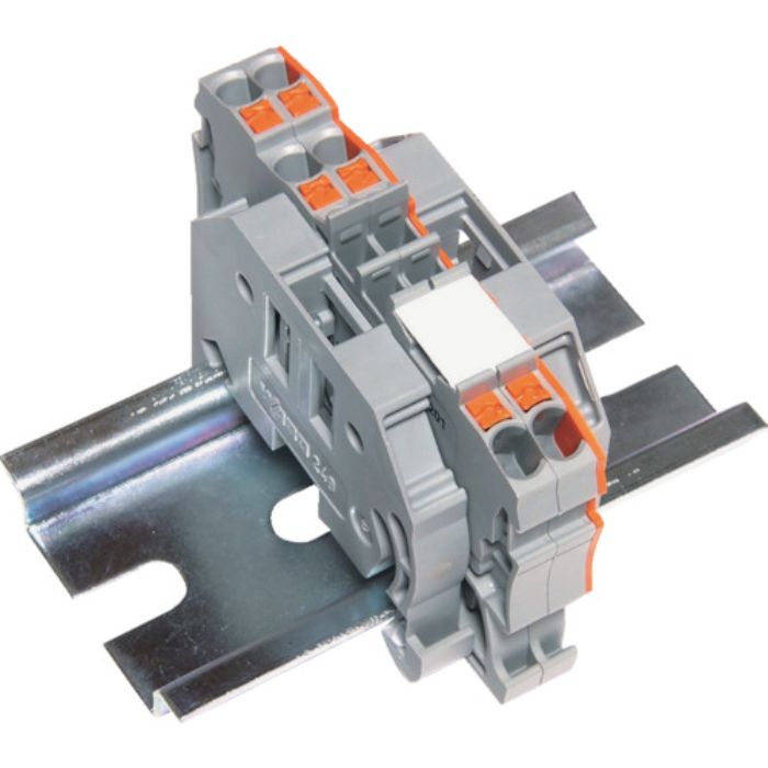 TRUSCO スプリング式端子台3線式 2極 電線サイズ0.25〜1.5(Tcode:2573037)