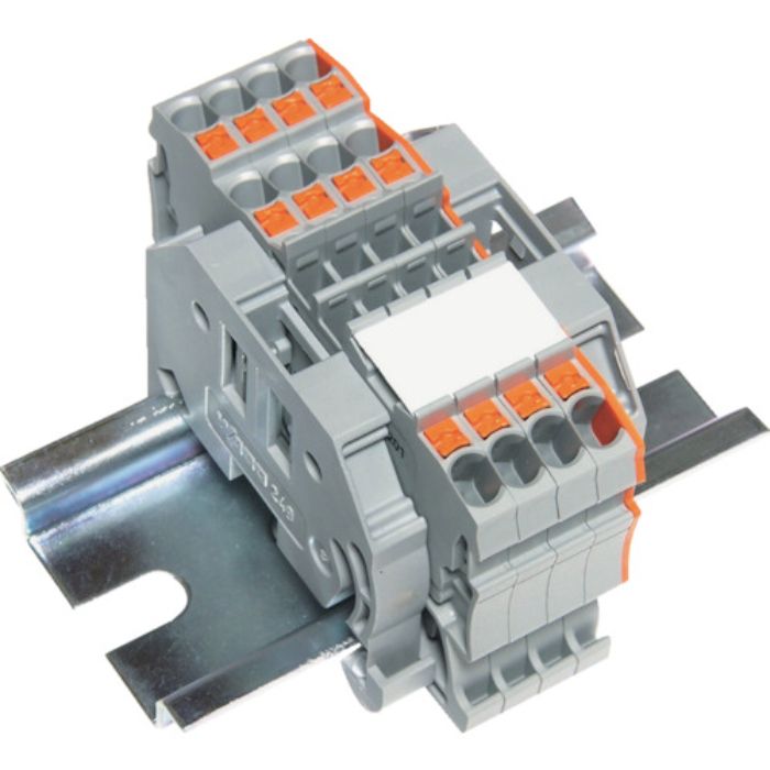 TRUSCO スプリング式端子台3線式 4極 電線サイズ0.25〜1.5(Tcode:2573034)