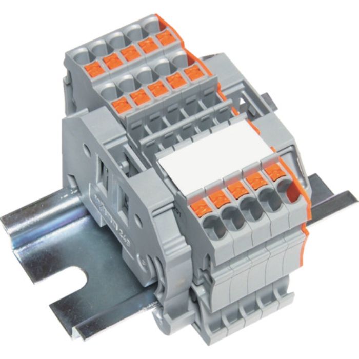 TRUSCO スプリング式端子台3線式 5極 電線サイズ0.25〜1.5(Tcode:2573033)