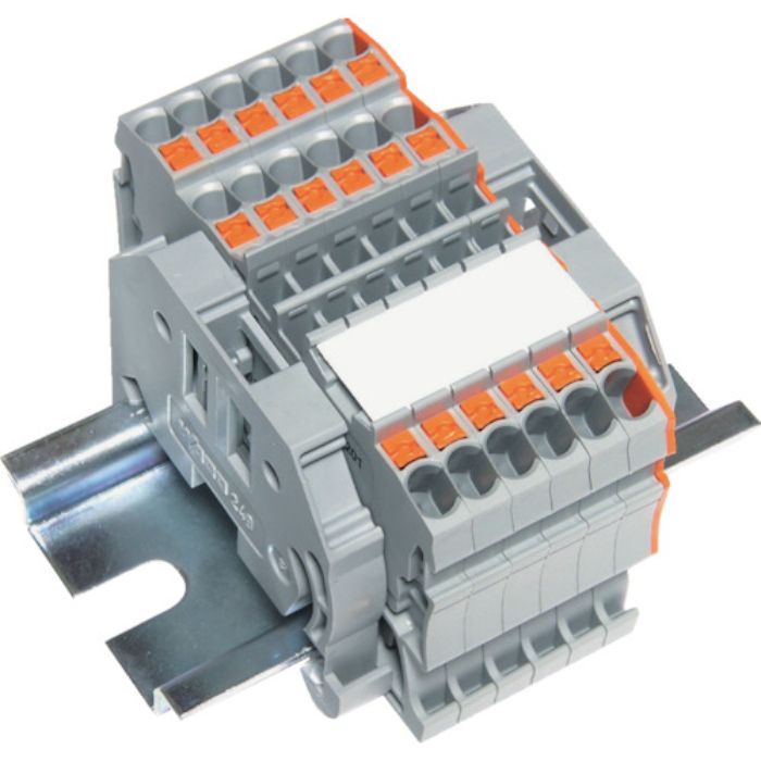 TRUSCO スプリング式端子台3線式 6極 電線サイズ0.25〜1.5(Tcode:2573036)