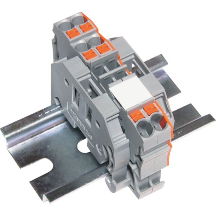 TRUSCO スプリング式端子台3線式 2極 電線サイズ0.25〜2.5(Tcode:2573050)