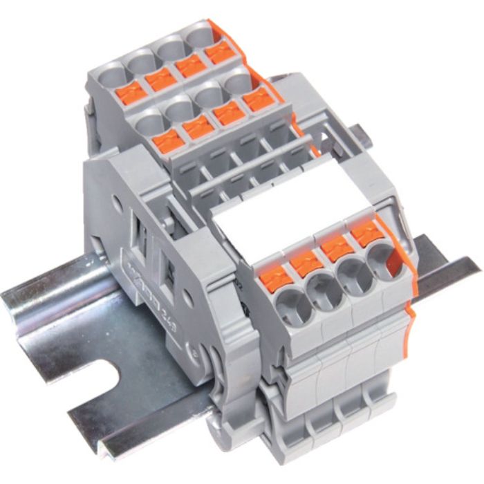 TRUSCO スプリング式端子台3線式 4極 電線サイズ0.25〜2.5(Tcode:2573046)