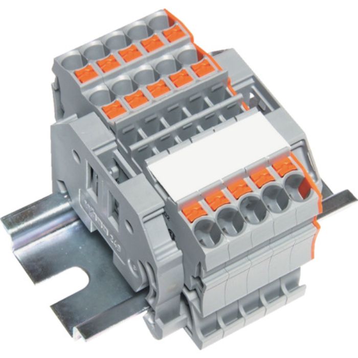 TRUSCO スプリング式端子台3線式 5極 電線サイズ0.25〜2.5(Tcode:2573043)