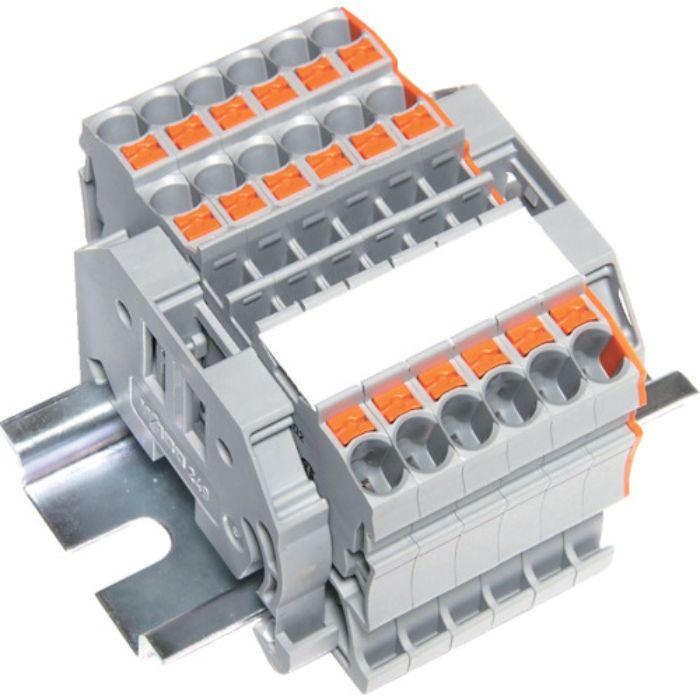 TRUSCO スプリング式端子台3線式 6極 電線サイズ0.25〜2.5(Tcode:2573047)