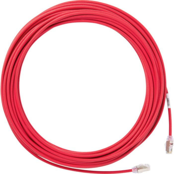 PANDUIT カテゴリ6A細径シールドパッチコード 20m 赤(Tcode:8291309)