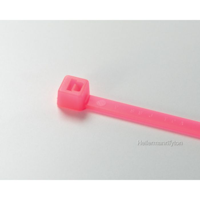 ヘラマンタイトン カラータイ 幅3.5×長さ152mm 屋内使用 (100本入) 蛍光ピンク(Tcode:8503922)