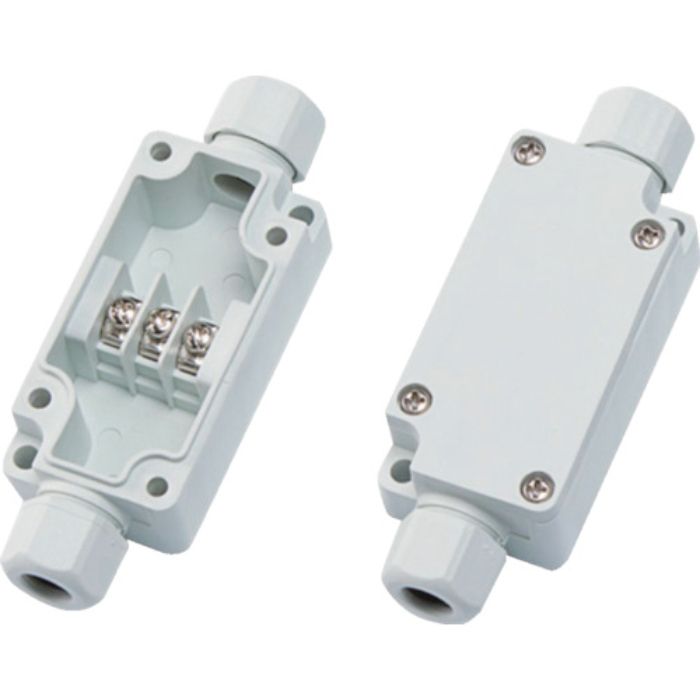 タカチ ケーブルグランド付端子ボックス(JAN付き) W65×H33×D24 ライトグレー(Tcode:3466561)