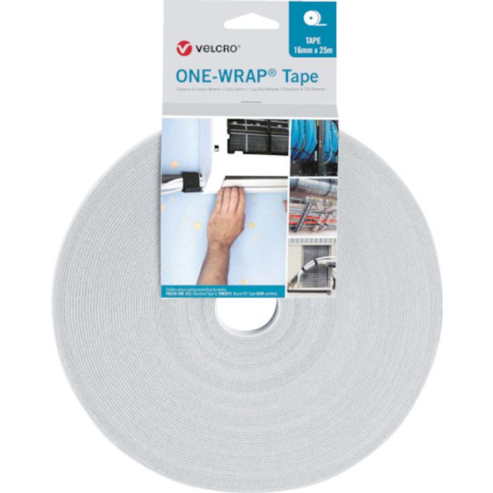 ヴェルクロ ヴェルクロ[[R上]] ONE-WRAP[[R上]] テープ 幅25mm×長さ25m 白(Tcode:2503635)