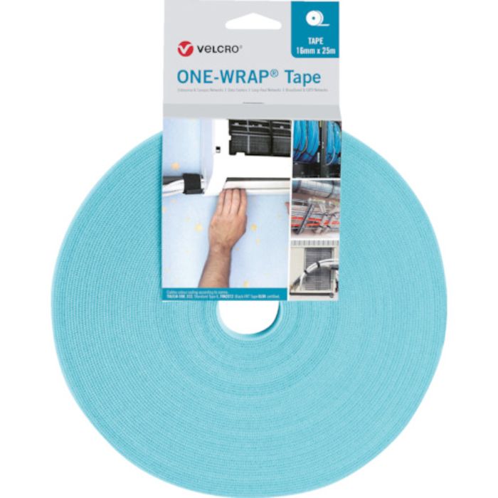 ヴェルクロ ヴェルクロ[[R上]] ONE-WRAP[[R上]] テープ 幅25mm×長さ25m アクア(Tcode:2503637)