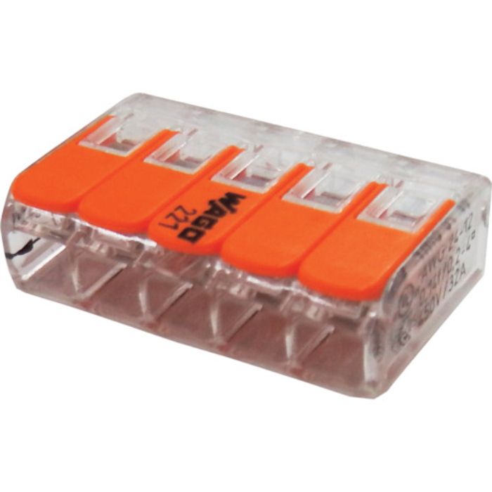 JAPPY ワンタッチコネクタ クリアタイプ 5個入 電線数5本(Tcode:1290538)