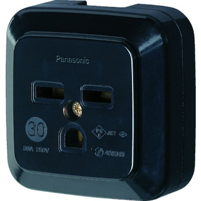 Panasonic 接地2P30A角型コンセント 薄型 ブラック(Tcode:7632142)