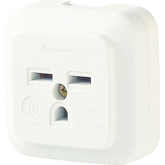 Panasonic 接地2P30A角型コンセント 薄型 ミルキーホワイト(Tcode:7632151)