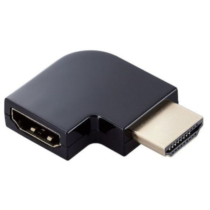 ELECOM　HDMI延長アダプター　L字右　AF-AM　スリムタイプ　ブラック