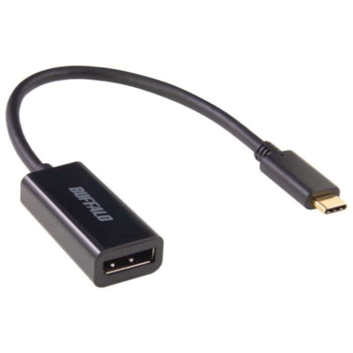 BUFFALO　ディスプレイ変換アダプタ　USB　Type-C　-　DP　ブラック