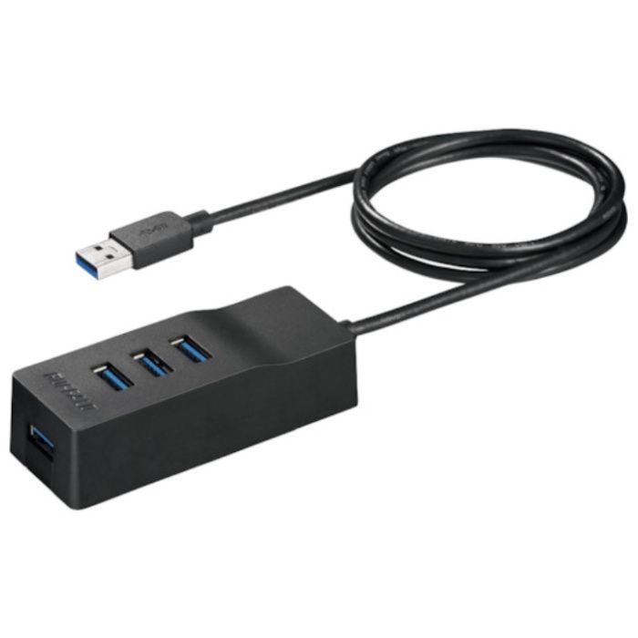 BUFFALO　USB3.0　上挿し　4ポートセルフパワーハブ　ブラック