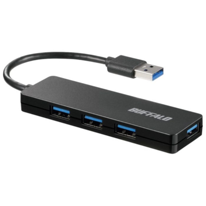 BUFFALO　USB3.0　4ポート　バスパワーハブ　ブラック