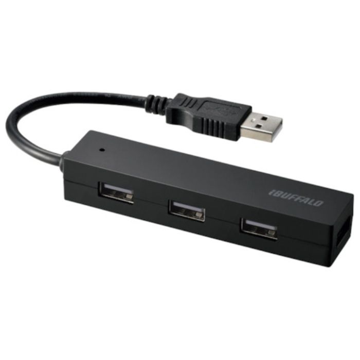 BUFFALO　USB2.0ハブ　4ポートタイプ　簡易パッケージモデル　ブラック