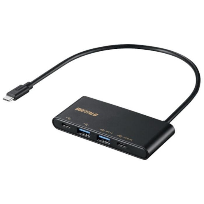 BUFFALO　USB3.1Gen2バスパワー4ポートPD対応ハブ　ブラック