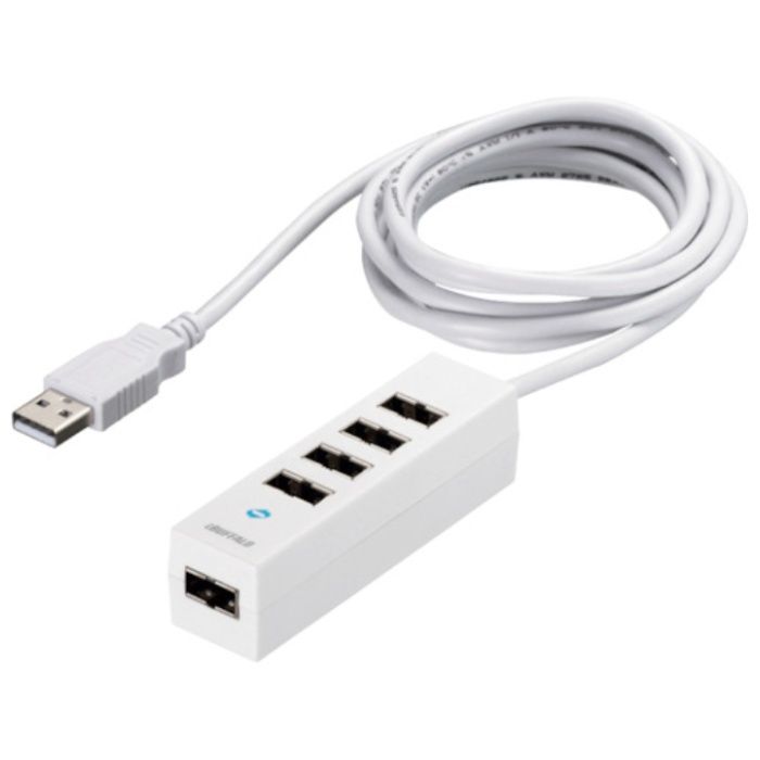 BUFFALO　どっちもUSBハブ　どっちもUSBポート採用USB2.0ハブ　5ポートタイプ　ホワイト