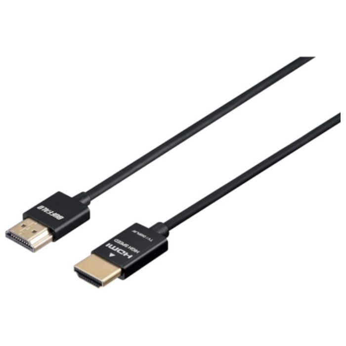 BUFFALO　イーサネット対応　HIGH　SPEED　HDMIケーブル　スリムタイプ　5.0m　ブラック