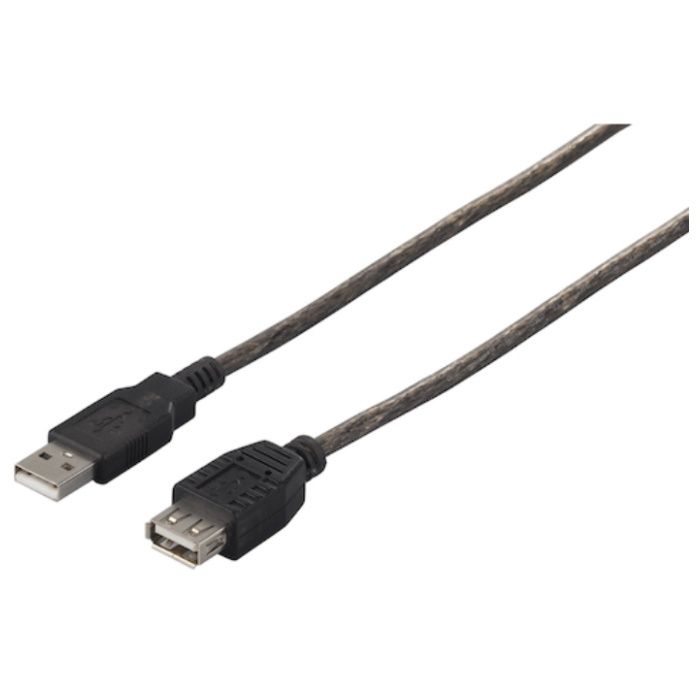 BUFFALO　USB2.0延長ケーブル(A　to　A)　3m　ブラックスケルトン
