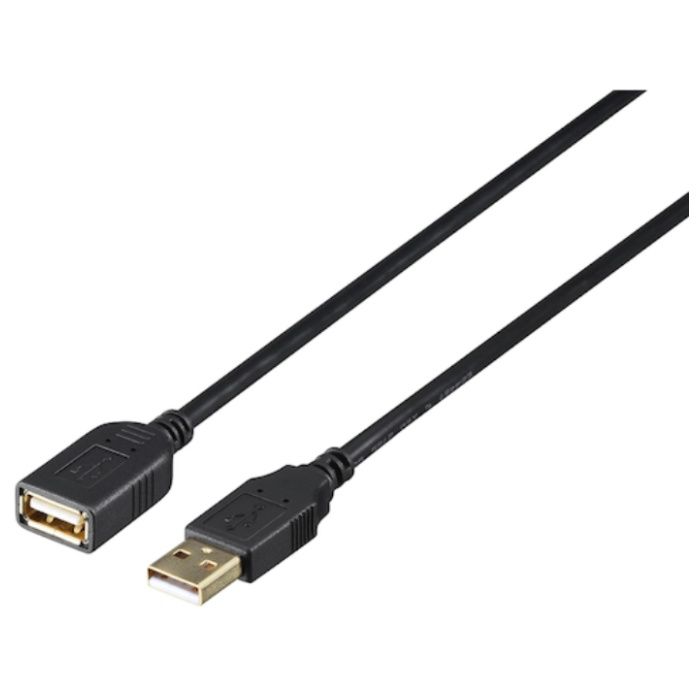 BUFFALO　USB2.0延長ケーブル(A　to　A)　カーボン素子ねり込みタイプ　2m　ブラック