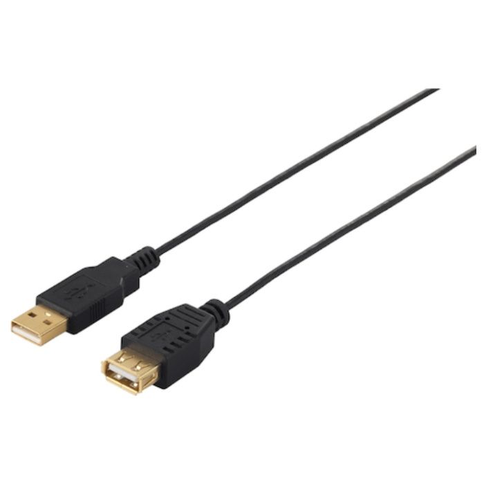 BUFFALO　USB2.0延長ケーブル(A　to　A)　スリムタイプ　2m　ブラック