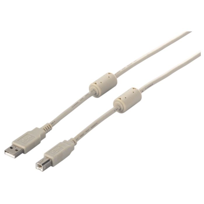 BUFFALO　USB2.0ケーブル(A　to　B)　フェライトコア付　1m　アイボリー