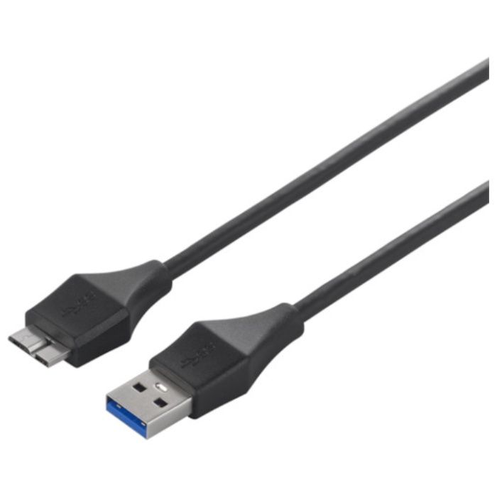 BUFFALO　USB3.0　A　to　microB　スリムケーブル　0.5m　ブラック
